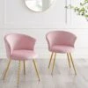 Kylie Set Of 2 Pink Velvet Dining Chairs 2 Kylie Set Of 2 Pink Velvet Dining Chairs -FINZ Furniture Shop MO104PINKVEL P main