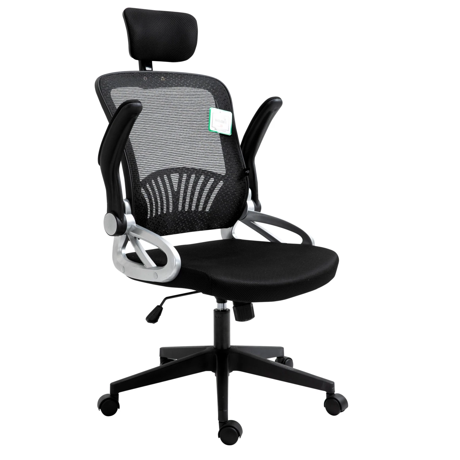 Mesh High Back Extra Padded Swivel Office Chair With Head Support & Adjustable Arms, Black 7 Mesh High Back Extra Padded Swivel Office Chair With Head Support & Adjustable Arms, Black - Image 5