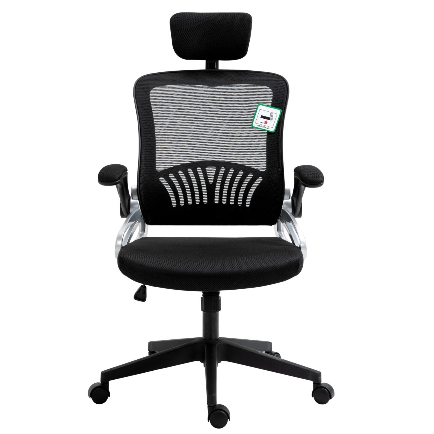 Mesh High Back Extra Padded Swivel Office Chair With Head Support & Adjustable Arms, Black 4 Mesh High Back Extra Padded Swivel Office Chair With Head Support & Adjustable Arms, Black - Image 2