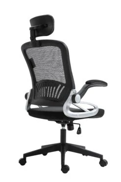 Mesh High Back Extra Padded Swivel Office Chair With Head Support & Adjustable Arms, Black 11 Mesh High Back Extra Padded Swivel Office Chair With Head Support & Adjustable Arms, Black -FINZ Furniture Shop MO21BLACKHB NEW 1