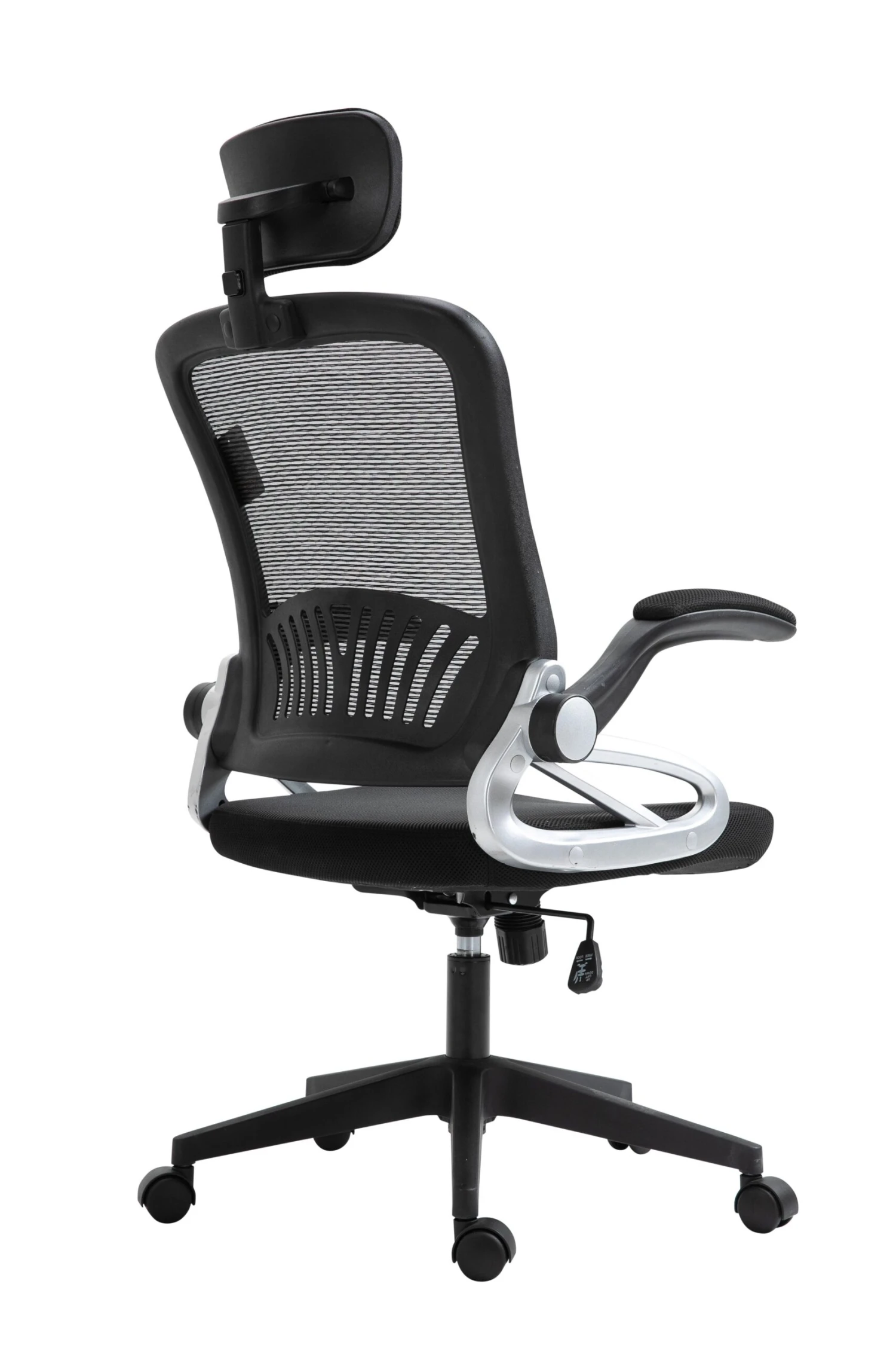 Mesh High Back Extra Padded Swivel Office Chair With Head Support & Adjustable Arms, Black 6 Mesh High Back Extra Padded Swivel Office Chair With Head Support & Adjustable Arms, Black - Image 4