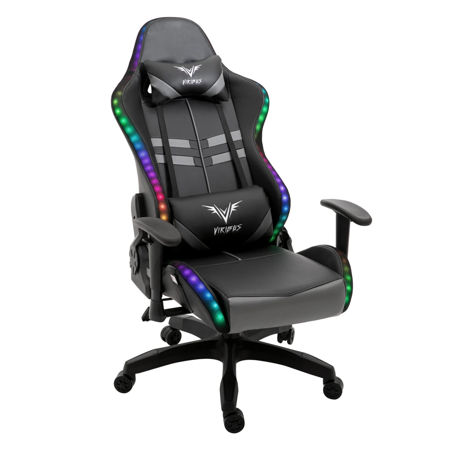 VIRIBUS X1 Office Gaming Chair With 12-Colour LED Lights, Black And Grey 8 VIRIBUS X1 Office Gaming Chair With 12-Colour LED Lights, Black And Grey - Image 6