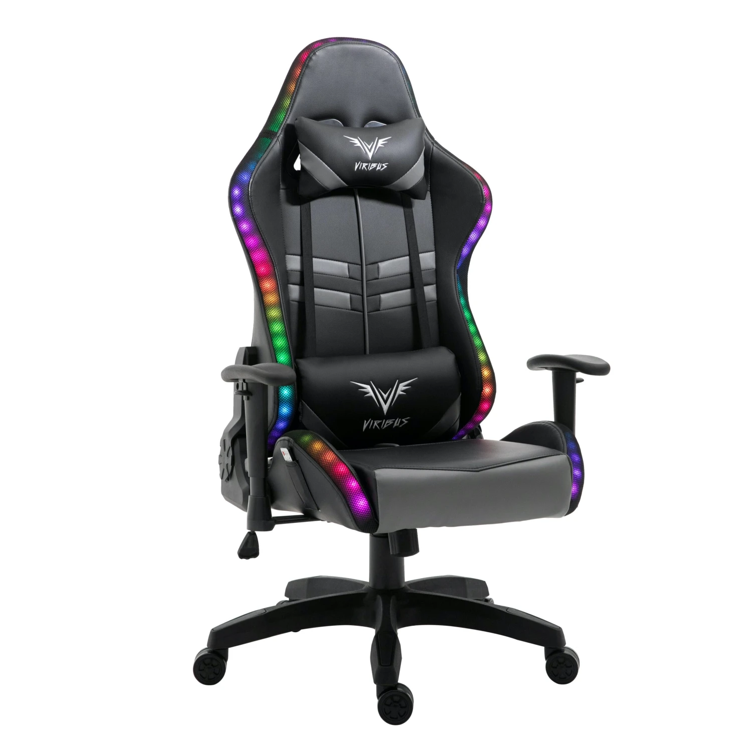 VIRIBUS X1 Office Gaming Chair With 12-Colour LED Lights, Black And Grey 3 VIRIBUS X1 Office Gaming Chair With 12-Colour LED Lights, Black And Grey