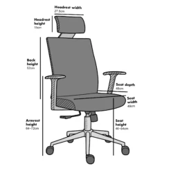 Joni High Back Mesh Office Chair With Headrest In Grey 16 Joni High Back Mesh Office Chair With Headrest In Grey -FINZ Furniture Shop MO96GREY size b9281e43 19e0 4c99 994b 62c558e12a1a