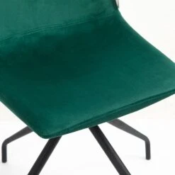 Florian Pair Of Velvet Effect Microfibre Dining Chairs In Green 19 Florian Pair Of Velvet Effect Microfibre Dining Chairs In Green -FINZ Furniture Shop MO98GREEN detail2