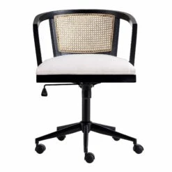 Lucia Natural Cane Swivel Desk Chair 16 Lucia Natural Cane Swivel Desk Chair -FINZ Furniture Shop OCH 035 BLACK BEIGEFAB WB3