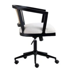 Lucia Natural Cane Swivel Desk Chair 19 Lucia Natural Cane Swivel Desk Chair -FINZ Furniture Shop OCH 035 BLACK BEIGEFAB WB4