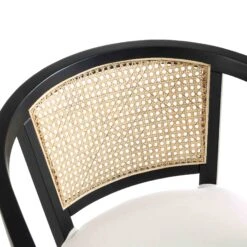 Lucia Natural Cane Swivel Desk Chair 22 Lucia Natural Cane Swivel Desk Chair -FINZ Furniture Shop OCH 035 BLACK BEIGEFAB detail1