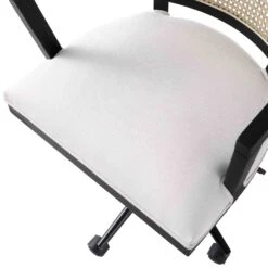 Lucia Natural Cane Swivel Desk Chair 24 Lucia Natural Cane Swivel Desk Chair -FINZ Furniture Shop OCH 035 BLACK BEIGEFAB detail3