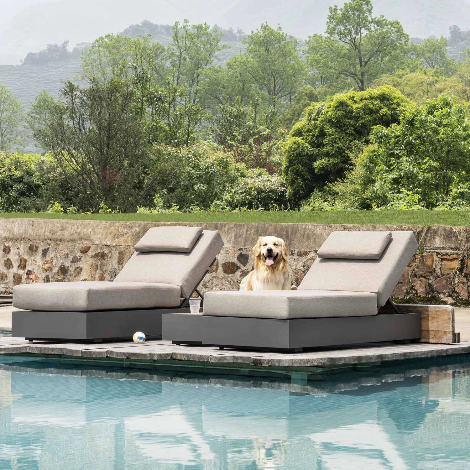 Jardin Aluminium Outdoor Sun Lounger Set, Granite 4 Jardin Aluminium Outdoor Sun Lounger Set, Granite - Image 2