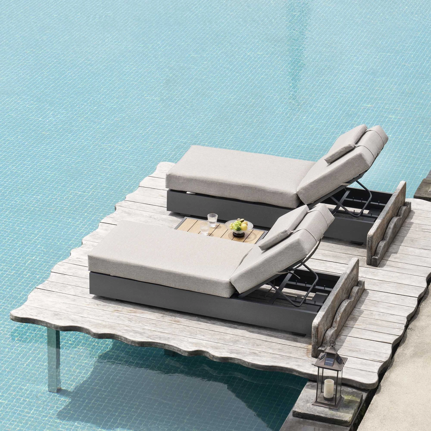 Jardin Aluminium Outdoor Sun Lounger Set, Granite 3 Jardin Aluminium Outdoor Sun Lounger Set, Granite