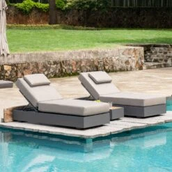 Jardin Aluminium Outdoor Sun Lounger Set, Granite 7 Jardin Aluminium Outdoor Sun Lounger Set, Granite -FINZ Furniture Shop OD ALU1 GRANITE SUNLG SET scene3