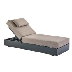Jardin Aluminium Outdoor Sun Lounger, Granite -FINZ Furniture Shop OD ALU1 GRANITE SUNLG WB1