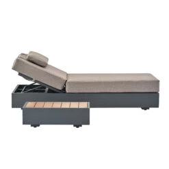 Jardin Aluminium Outdoor Sun Lounger, Granite -FINZ Furniture Shop OD ALU1 GRANITE SUNLG WB5
