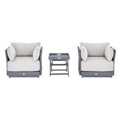 Pedra Rope And Aluminium Outdoor Bistro Set, Grey -FINZ Furniture Shop OD BISTR 5050 GREY WB2