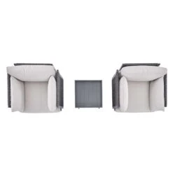 Pedra Rope And Aluminium Outdoor Bistro Set, Grey -FINZ Furniture Shop OD BISTR 5050 GREY WB5