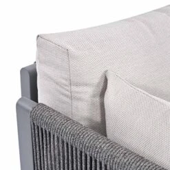 Pedra Rope And Aluminium Outdoor Bistro Set, Grey -FINZ Furniture Shop OD BISTR 5050 GREY detail1