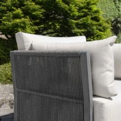 Pedra Rope And Aluminium Outdoor Bistro Set, Grey -FINZ Furniture Shop OD BISTR 5050 GREY scene3