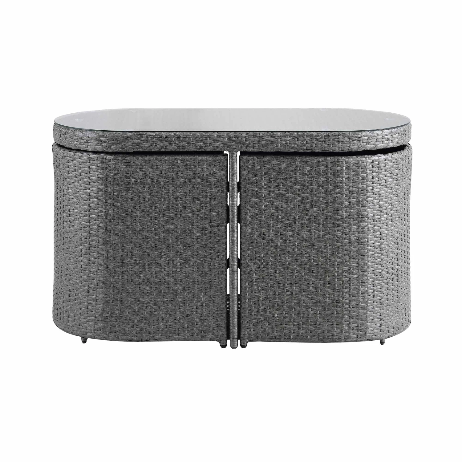 Granchester Rattan Balcony Bistro Set, Grey 9 Granchester Rattan Balcony Bistro Set, Grey - Image 7