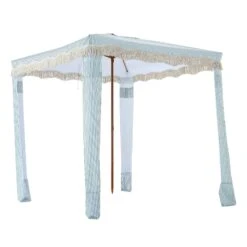 Gabriel Sage Green And White Striped Fringed Cabana 19 Gabriel Sage Green And White Striped Fringed Cabana -FINZ Furniture Shop OD CABA 03 SAGESTRP WB2