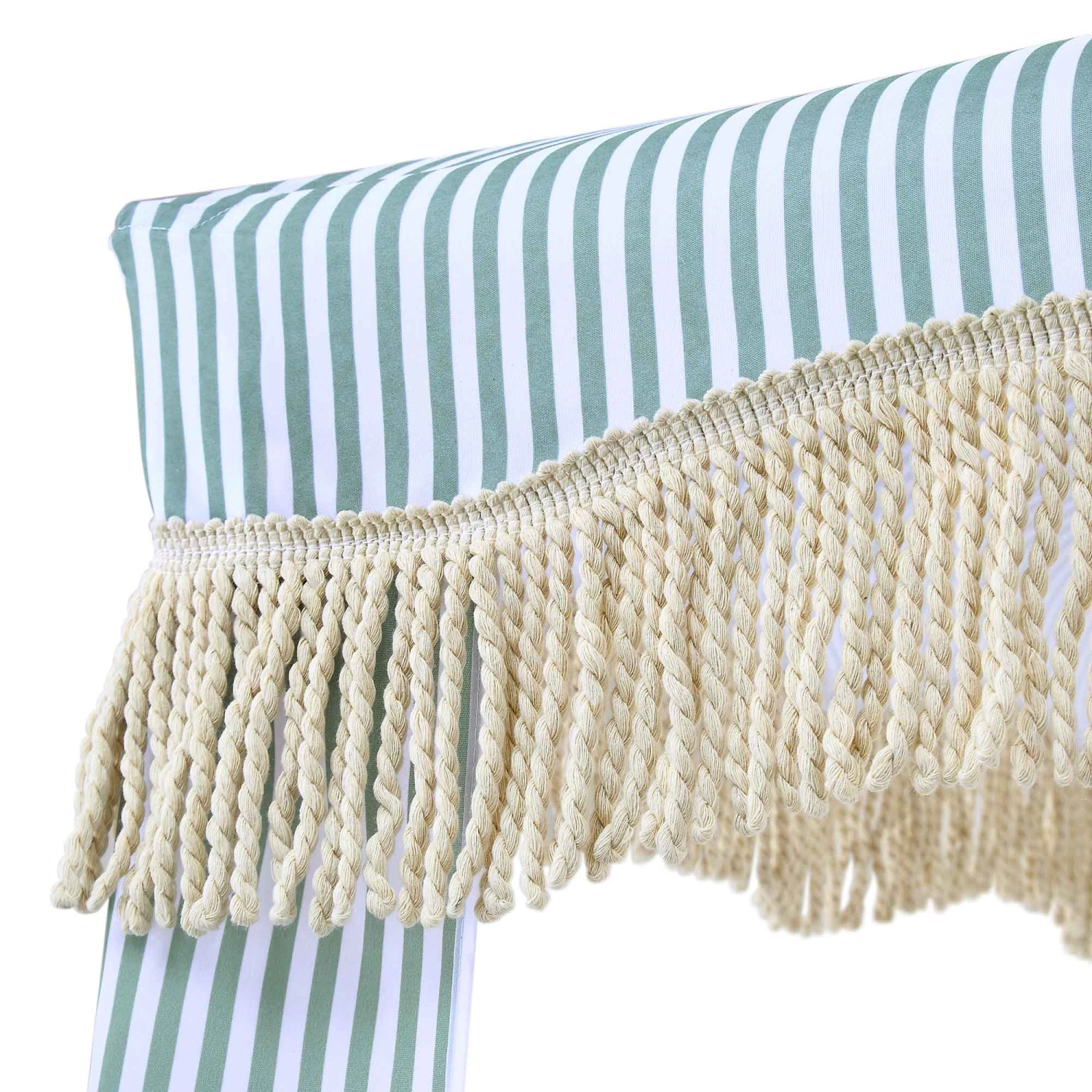 Gabriel Sage Green And White Striped Fringed Cabana 8 Gabriel Sage Green And White Striped Fringed Cabana - Image 6