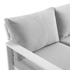 Albany Aluminium Large Corner Casual Dining Set With Rising Table, White -FINZ Furniture Shop OD DINE 1045 WHITE detail3