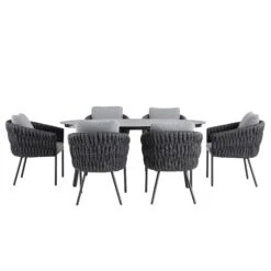 Montebello 6-Seater Outdoor Black Rope And Aluminium Oval Dining Set With Grey Ceramic Dining Table 17 Montebello 6-Seater Outdoor Black Rope And Aluminium Oval Dining Set With Grey Ceramic Dining Table -FINZ Furniture Shop OD DINE 1072 BLACK WB3