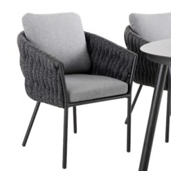 Montebello 6-Seater Outdoor Black Rope And Aluminium Oval Dining Set With Grey Ceramic Dining Table 19 Montebello 6-Seater Outdoor Black Rope And Aluminium Oval Dining Set With Grey Ceramic Dining Table -FINZ Furniture Shop OD DINE 1072 BLACK detail1