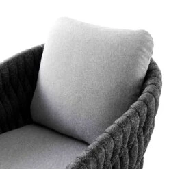 Montebello 6-Seater Outdoor Black Rope And Aluminium Oval Dining Set With Grey Ceramic Dining Table 21 Montebello 6-Seater Outdoor Black Rope And Aluminium Oval Dining Set With Grey Ceramic Dining Table -FINZ Furniture Shop OD DINE 1072 BLACK detail3