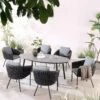 Montebello 6-Seater Outdoor Black Rope And Aluminium Oval Dining Set With Grey Ceramic Dining Table 2 Montebello 6-Seater Outdoor Black Rope And Aluminium Oval Dining Set With Grey Ceramic Dining Table -FINZ Furniture Shop OD DINE 1072 BLACK main