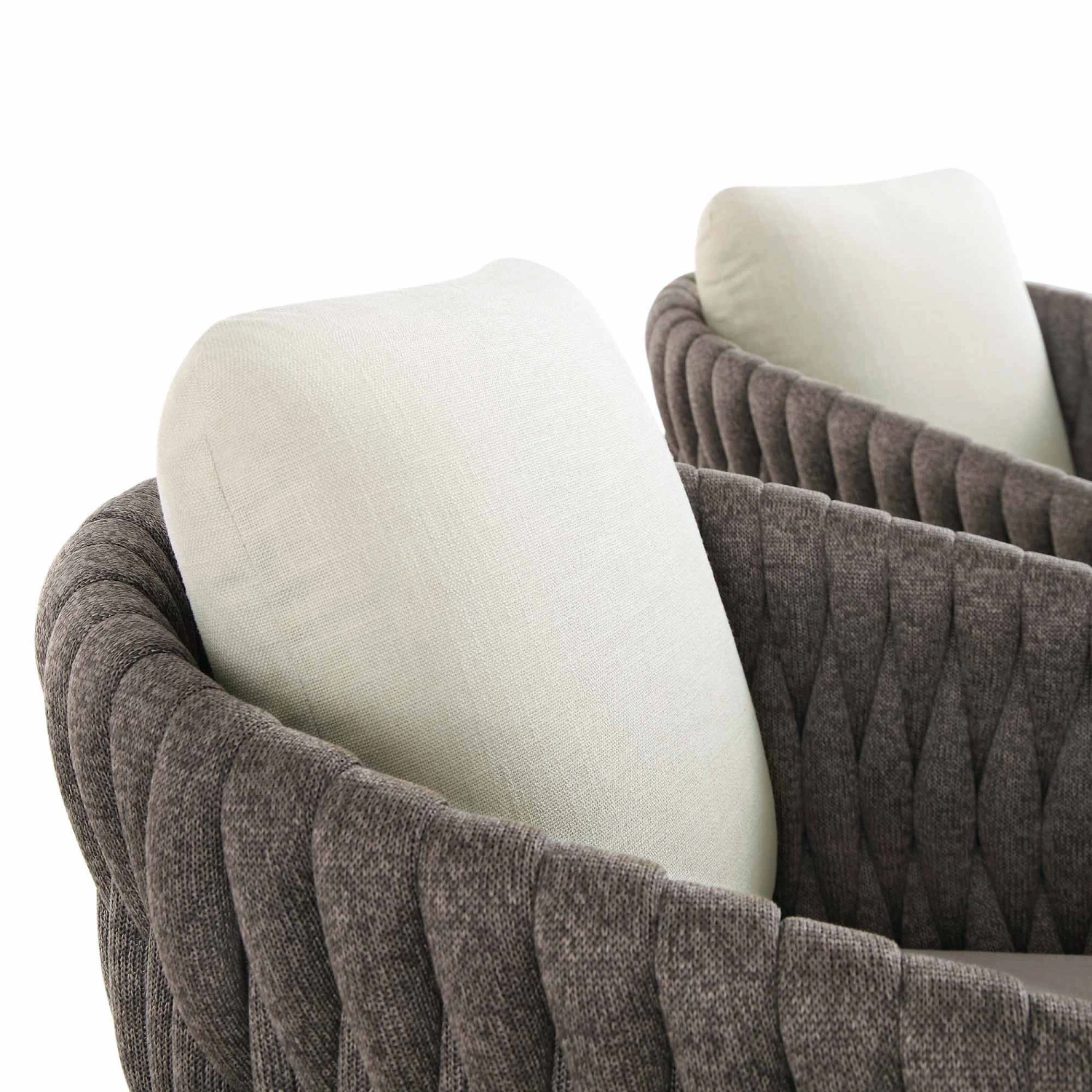 Montebello 6-Seater Outdoor Taupe Rope And Aluminium Oval Dining Set With White Ceramic Dining Table 13 Montebello 6-Seater Outdoor Taupe Rope And Aluminium Oval Dining Set With White Ceramic Dining Table - Image 11