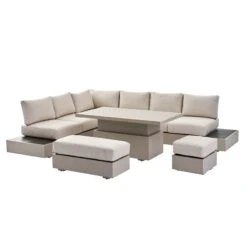 Jardin Aluminium Large Corner Casual Dining Set With Rising Table, Pumice 23 Jardin Aluminium Large Corner Casual Dining Set With Rising Table, Pumice -FINZ Furniture Shop OD DINE 905 PUMICE SET WB1