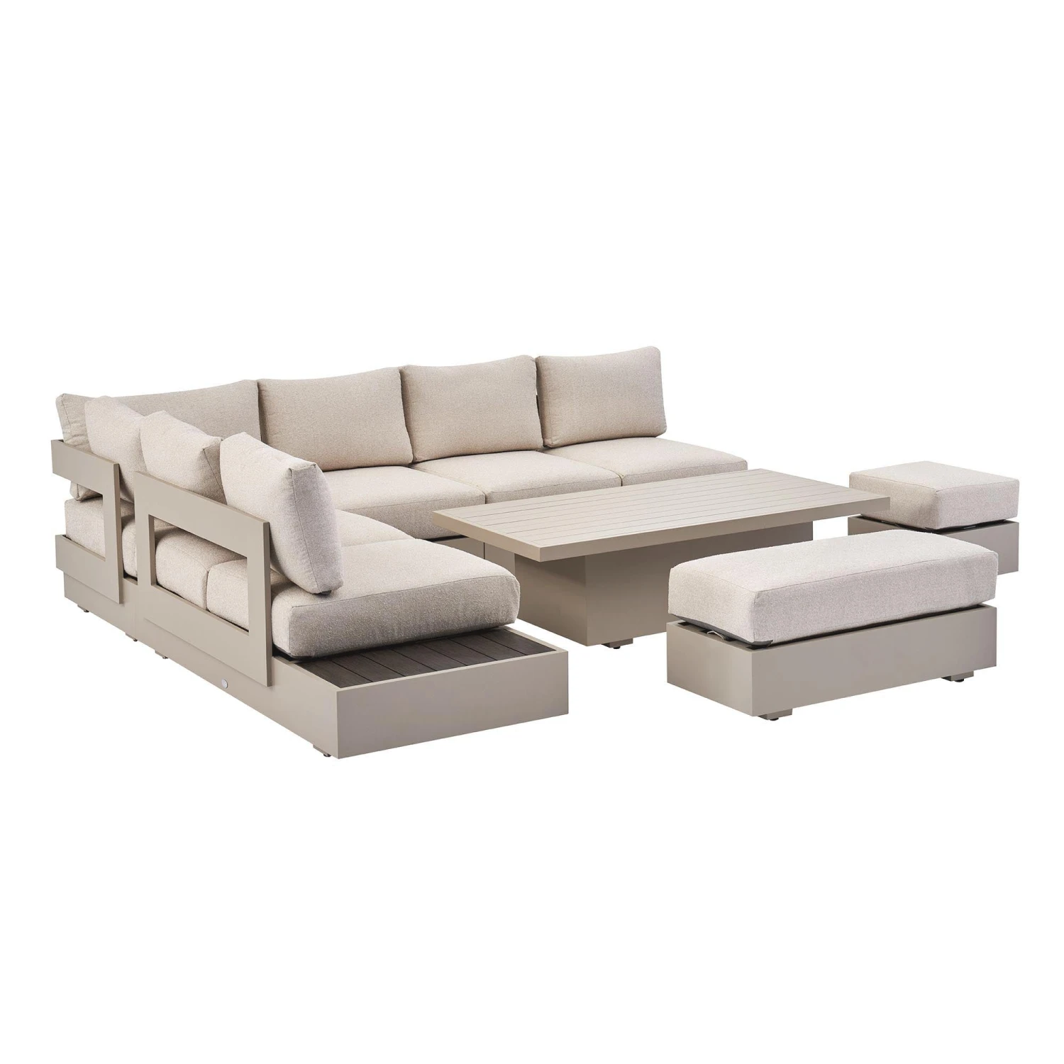 Jardin Aluminium Large Corner Casual Dining Set With Rising Table, Pumice 13 Jardin Aluminium Large Corner Casual Dining Set With Rising Table, Pumice - Image 11