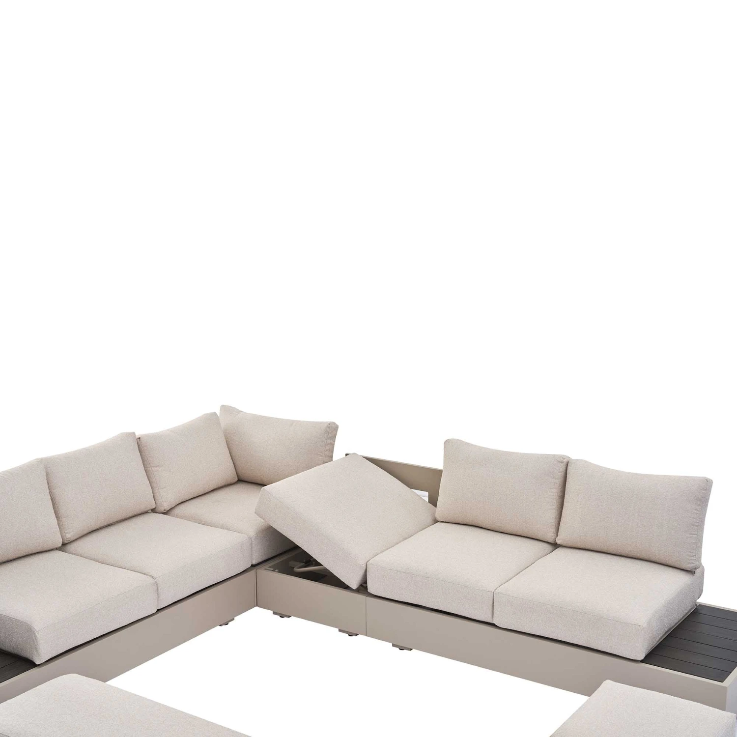 Jardin Aluminium Large Corner Casual Dining Set With Rising Table, Pumice 15 Jardin Aluminium Large Corner Casual Dining Set With Rising Table, Pumice - Image 13