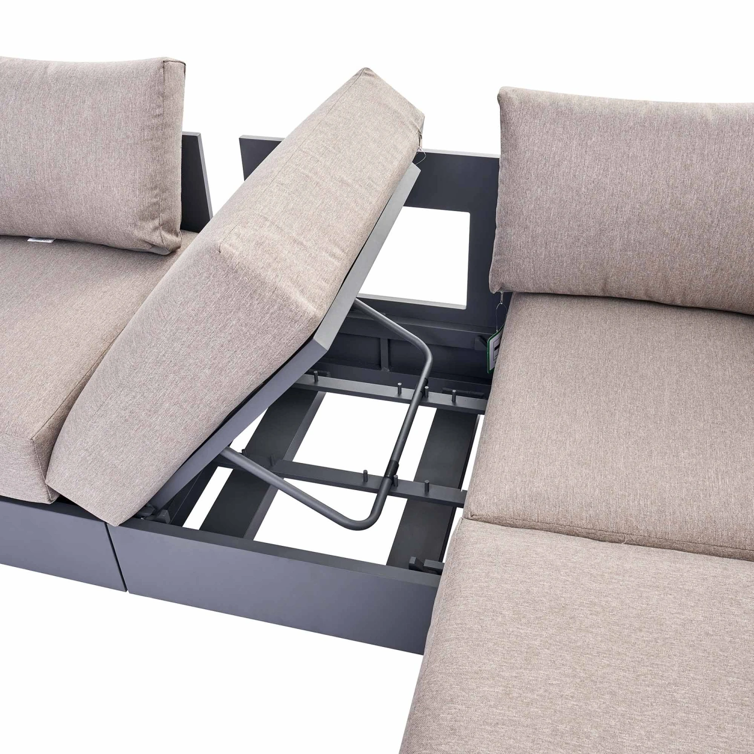 Jardin Aluminium Large Corner Casual Dining Set With Rising Firepit Table, Granite 16 Jardin Aluminium Large Corner Casual Dining Set With Rising Firepit Table, Granite - Image 14