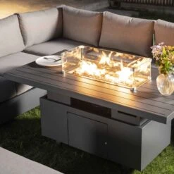 Jardin Aluminium Large Corner Casual Dining Set With Rising Firepit Table, Granite 20 Jardin Aluminium Large Corner Casual Dining Set With Rising Firepit Table, Granite -FINZ Furniture Shop OD DINE 906 GRANITE SET scene3