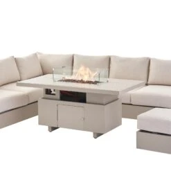 Jardin Aluminium Large Corner Casual Dining Set With Rising Firepit Table, Pumice 25 Jardin Aluminium Large Corner Casual Dining Set With Rising Firepit Table, Pumice -FINZ Furniture Shop OD DINE 906 PUMICE SET detail1