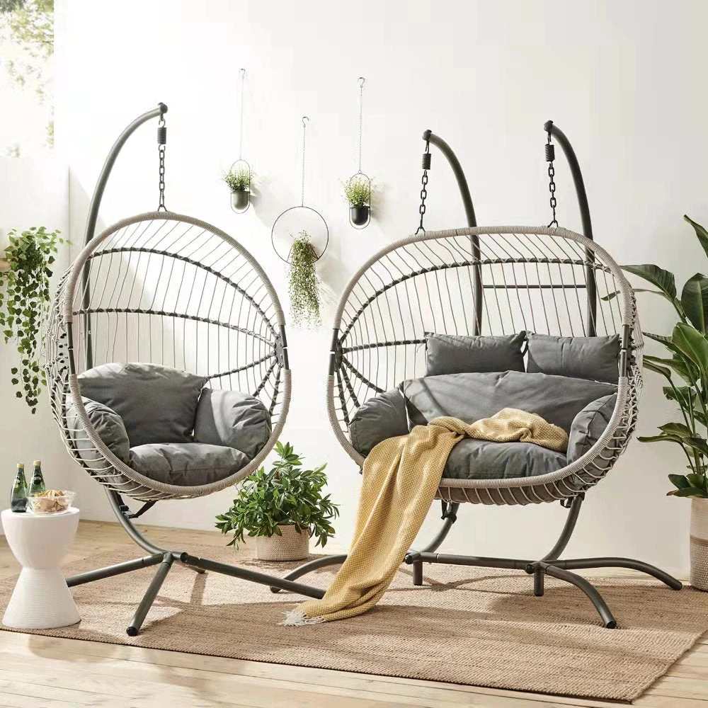 Harrington Rattan + Rope Indoor Outdoor DOUBLE Hanging Chair 12 Harrington Rattan + Rope Indoor Outdoor DOUBLE Hanging Chair - Image 10