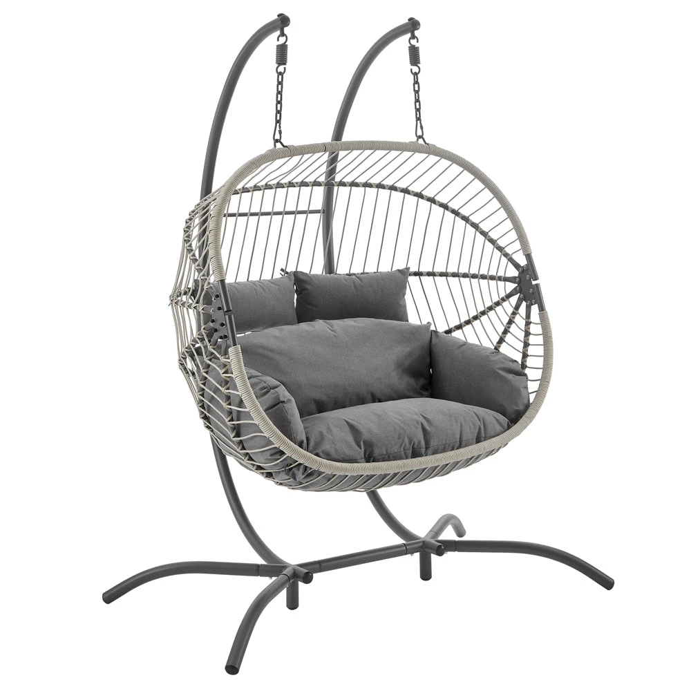 Harrington Rattan + Rope Indoor Outdoor DOUBLE Hanging Chair 7 Harrington Rattan + Rope Indoor Outdoor DOUBLE Hanging Chair - Image 5