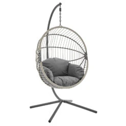 Harrington Rattan + Rope Indoor Outdoor SINGLE Hanging Chair 15 Harrington Rattan + Rope Indoor Outdoor SINGLE Hanging Chair -FINZ Furniture Shop OD HC 010 product