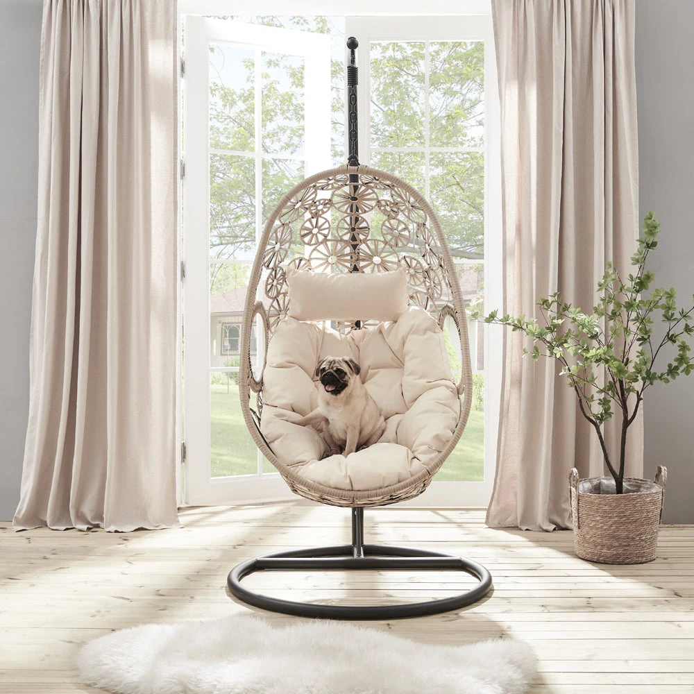 Daisy Floral Pattern Indoor Outdoor Hanging Chair 4 Daisy Floral Pattern Indoor Outdoor Hanging Chair - Image 2