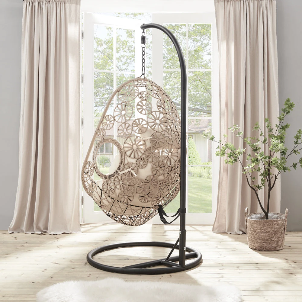 Daisy Floral Pattern Indoor Outdoor Hanging Chair 7 Daisy Floral Pattern Indoor Outdoor Hanging Chair - Image 5