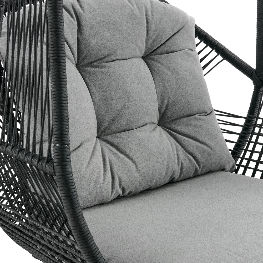 Lydia Geometric Rattan & Rope Mix Indoor Outdoor Hanging Chair 9 Lydia Geometric Rattan & Rope Mix Indoor Outdoor Hanging Chair - Image 7