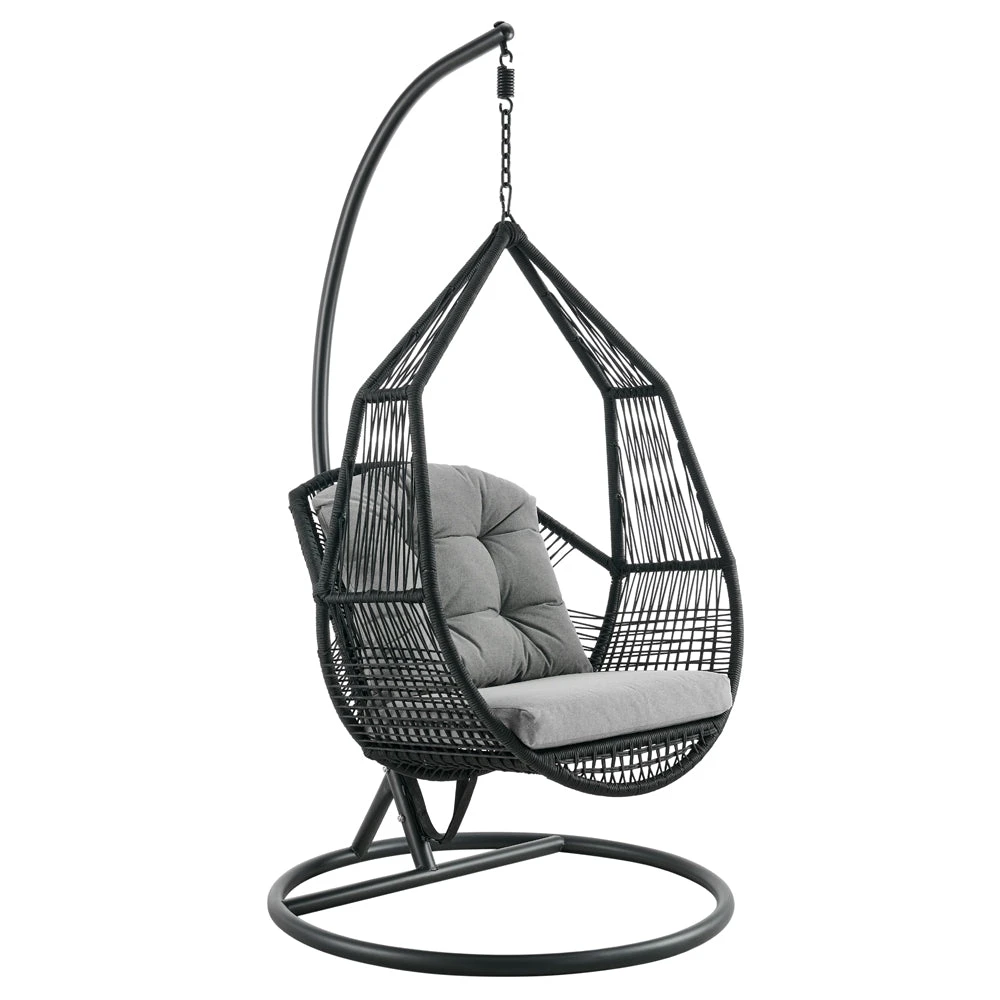 Lydia Geometric Rattan & Rope Mix Indoor Outdoor Hanging Chair 8 Lydia Geometric Rattan & Rope Mix Indoor Outdoor Hanging Chair - Image 6
