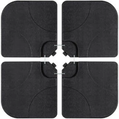 Pack Of 4 Square Sand/Water Fillable Parasol Base Weights