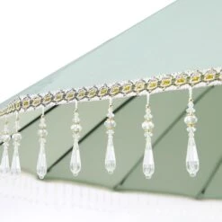 Hacienda 2.4M Sage Green Beaded Carousel Garden Parasol With Fringe Tassels And Aluminium Tilt 17 Hacienda 2.4M Sage Green Beaded Carousel Garden Parasol With Fringe Tassels And Aluminium Tilt -FINZ Furniture Shop OD PRSL 16 SAGE detail1
