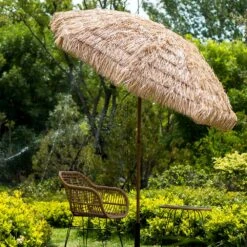 2.2M Thatch Patio Tiki Straw Parasol With Aluminium Tilt 14 2.2M Thatch Patio Tiki Straw Parasol With Aluminium Tilt -FINZ Furniture Shop OD PRSL 30 scene2