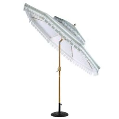 Fabienne Sage Green And White Striped 3M Double Top Crank And Tilt Parasol 19 Fabienne Sage Green And White Striped 3M Double Top Crank And Tilt Parasol -FINZ Furniture Shop OD PRSL 42 GREENSTRIPE WB2