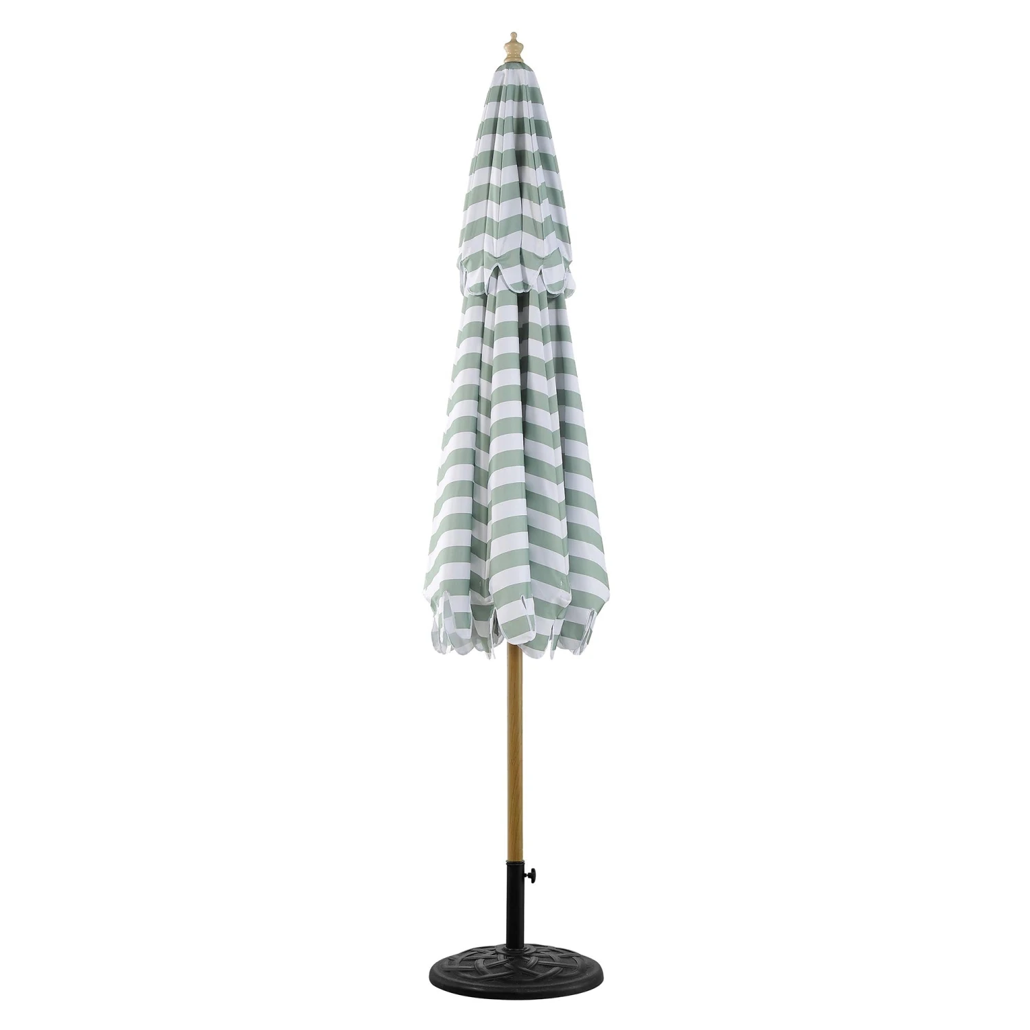 Fabienne Sage Green And White Striped 3M Double Top Crank And Tilt Parasol 9 Fabienne Sage Green And White Striped 3M Double Top Crank And Tilt Parasol - Image 7