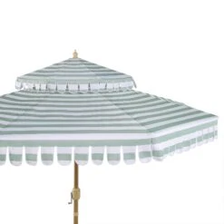 Fabienne Sage Green And White Striped 3M Double Top Crank And Tilt Parasol 24 Fabienne Sage Green And White Striped 3M Double Top Crank And Tilt Parasol -FINZ Furniture Shop OD PRSL 42 GREENSTRIPE detail1
